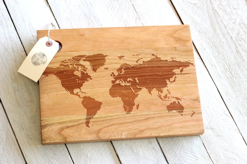 Travel, Cutting Board, Travel Lover, Map of the World, Traveler