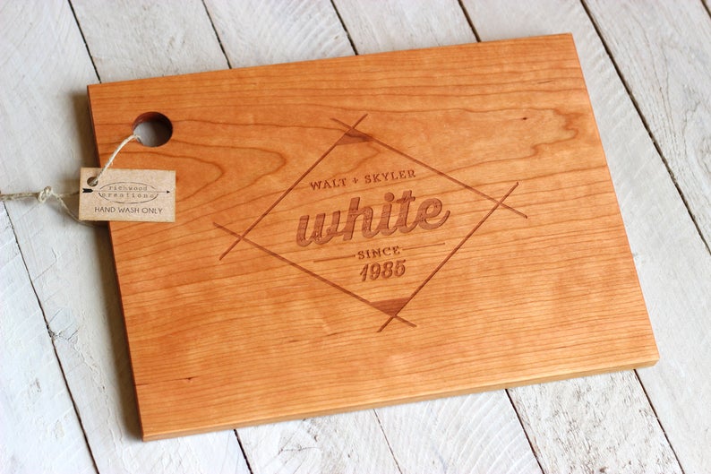 Personalized Diamond Cutting Board Name and Date Gerber Wood Products